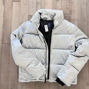 GAP Silver Puffer Jacket